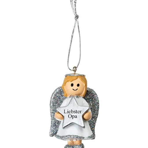 Anhänger Engel, Silber, Liebster Opa, 5,5 Cm