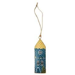Anhänger Haus, Dunkelblau, 13 Cm
