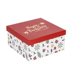5er Set Geschenkkarton Motiv, Weiß