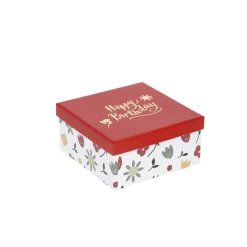 5er Set Geschenkkarton Motiv, Weiß