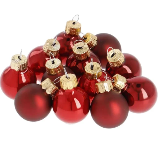 12er Set Glaskugeln 2,5 Cm, Rot