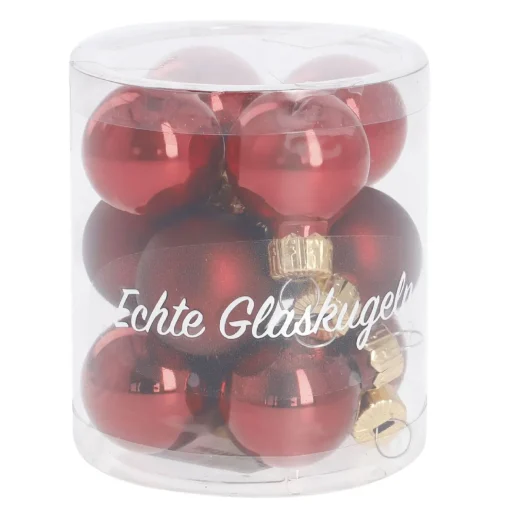 12er Set Glaskugeln 2,5 Cm, Rot