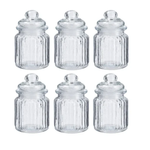 6er Set Vorratsglas Country, Geriffelt, 250 Ml