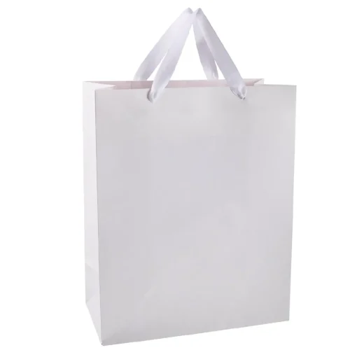 Geschenktüte Edel, Weiß, 26 X 32 Cm