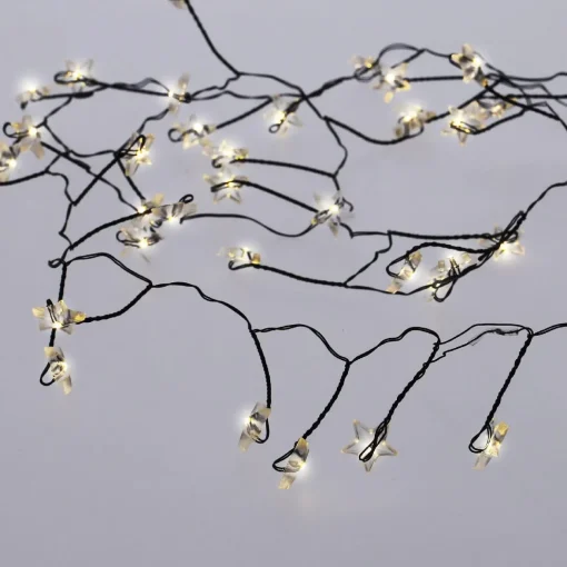 Lichterkette Stern/Cluster, Schwarz, 48 LED