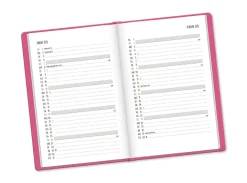 Terminplaner Lederlook, 2025, Pink