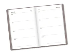 Terminplaner Lederlook, 2025, Taupe