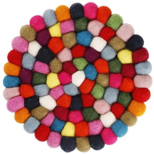 Untersetzer Filzkugeln, Bunt, 20 Cm