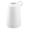Vase Struktur Mit Henkel, Weiß, 25 Cm