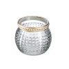 Windlicht Saira, Metallrand, Klar/Karo, 5 Cm