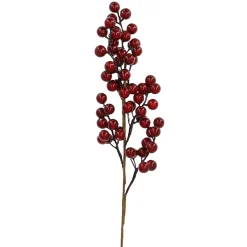 Zweig Beeren, Dunkelrot/glänzend, 40 Cm